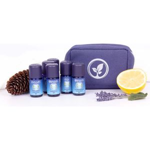 Aroma Pocket Apotheek met 6 etherische oliën, biologisch, Oshadhi, 6 x 5 ml