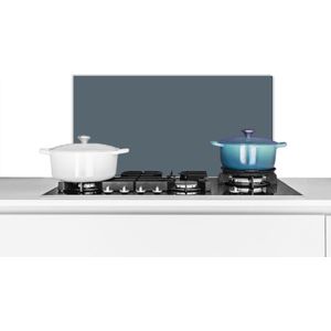 Spatscherm - Blauw - Effen - Achterwand keuken - Spatwand - Aluminium - 60x30 cm - Spatwand fornuis - Keuken accessoires