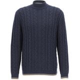 OLYMP - Modern Fit - Turtleneck Trui - Marine Blauw - Wolmengsel