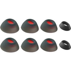 Ibley Siliconen oortips voor JBL Tune Flex zwart - Siliconen Earplug - XS/S/M/L formaat - 4 paar - 4 maten - JBL Tune Flex oortips