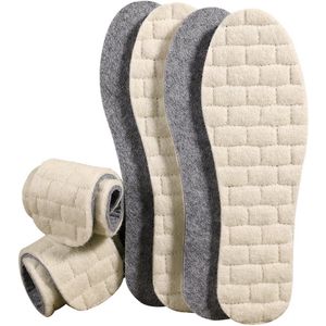 2-delige warme wollen binnenzolen, zacht en dik, superzacht - beige 35/36