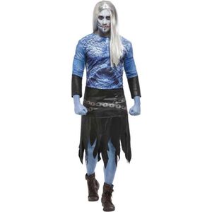 Smiffy's - Game of Thrones Kostuum - Schotse Zombie Strijder - Man - Blauw, Zwart - Medium - Halloween - Verkleedkleding