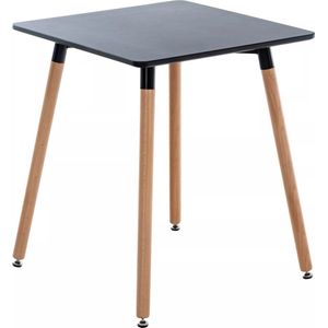 In And OutdoorMatch Bijzettafel Irma - Extra hoog - laptoptafel hout - Keukentafel bar - Ontbijt - Bed - Vierkant - Zwart - 60x60x70cm