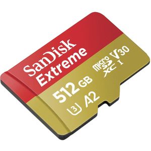 SanDisk Extreme MicroSDXC 512GB - U3 V30 A2 - 160MB/s - met adapter