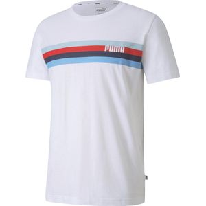 PUMA Celebration Graphic Tee Heren Sportshirt - Puma White-Stripe - Maat M