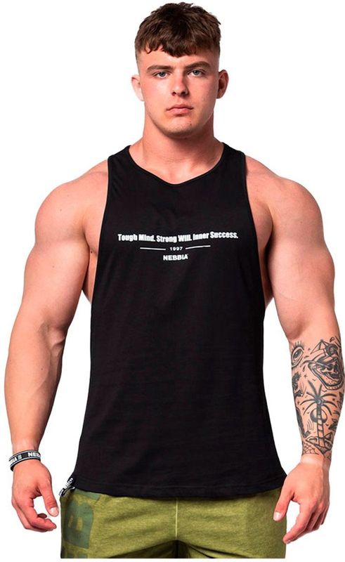 Nebbia - Gym Flexin´ - Mouwloos T-shirt - Zwart