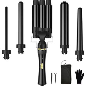 Wafeltang – Wafeltang Voor Dik en Dun Haar – Wave Tang Voor krullen – Krultang met Handschoenen – Met Haarspelden