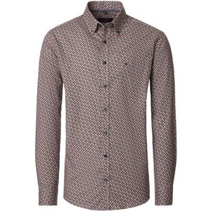 Casa Moda overhemd oranje bruin blok maat M