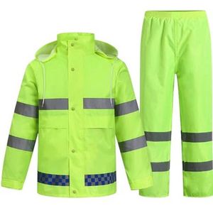 Waterdicht Regenpak voor Heren - 2-delige Set met Longsleeve Jas en Broek, Ademend en Reflecterend