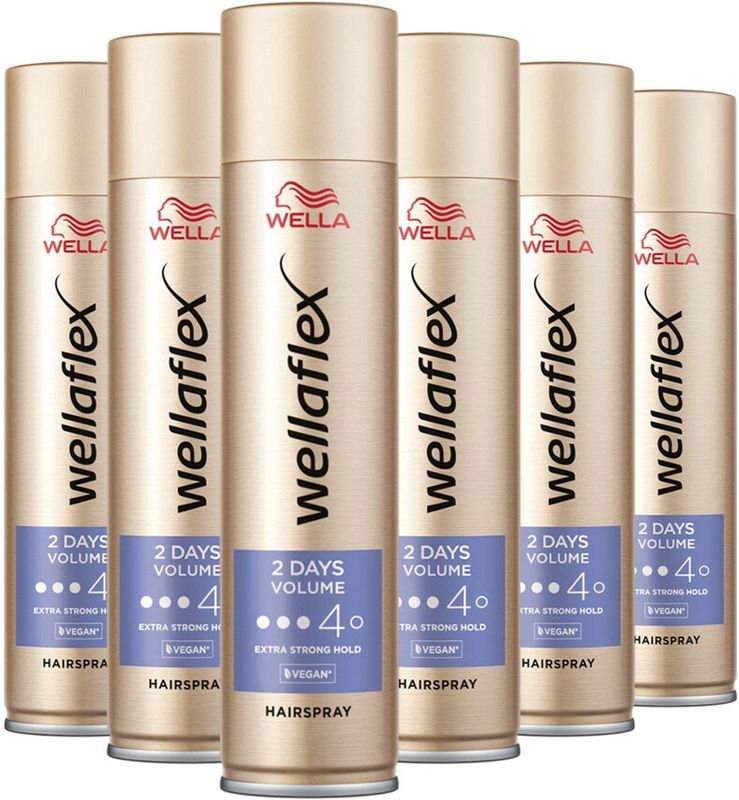 Wella Flex Haarspray 2 Days Volume Extra Strong - 6 x 250 ml - Voordeelverpakking
