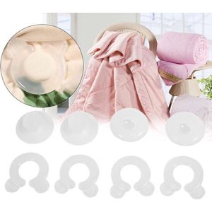 Pak van 4 Dekbed Dekbedovertrek Clips Fasteners - Slaapkamer Beddengoed Quilts Bevestiging Houder Grijpers - Plastic - Thuis .