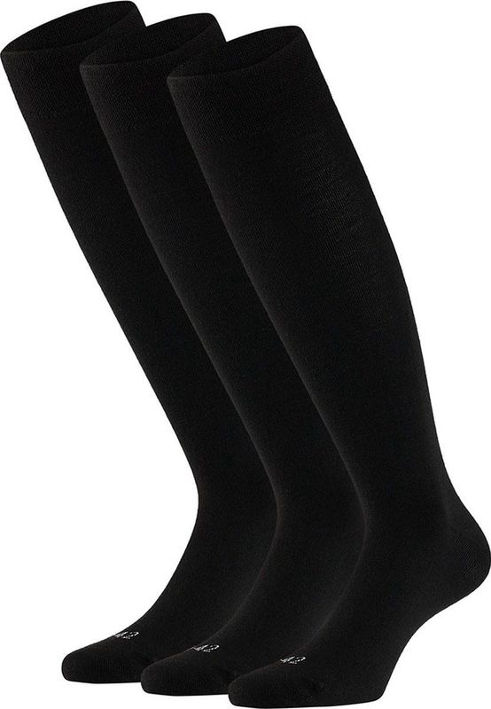 Apollo - Merinowollen Sokken - Zwart - Kniehoogte - 3-pack