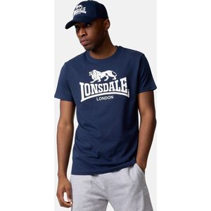 Lonsdale - St Erney - T-shirt - Navy Blauw - 100% Gekamd Katoen