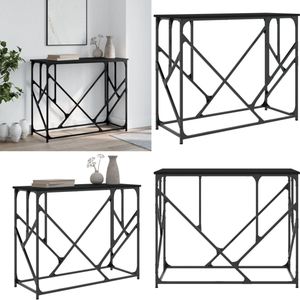 vidaXL Wandtafel 100x40x80 cm bewerkt hout zwart - Wandtafel - Wandtafels - Bijzettafel - Console Tafel