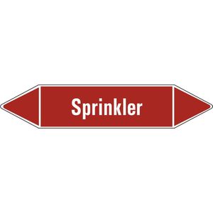 Sprinkler leidingmarkering op vel 179 x 37 mm - 5 per vel