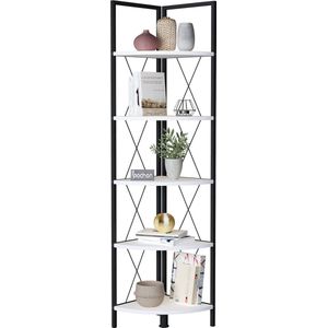 Pochon Home - Hoekkast - Wit - 162x33x33CM - Anika - Boekenkast - Ladderkast - Vakkenkast