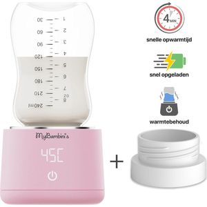 MyBambini's Bottle Warmer Proâ„¢ - Draagbare Baby Flessenwarmer voor Onderweg - Roze - Geschikt voor Dr. Brown's (brede hals), Suavinex & J Bimbi