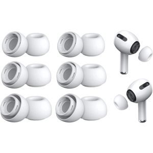 6 Pairs Vervangende Silicone Oordopjes voor Airpods Pro - S/M/L - Wit - Comfortabele Oordopjes