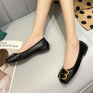 Provento - Vouwbare damesschoenen met vierkante neus en metalen gesp in zwart - Maat 40Eu - Casual en dressy flats