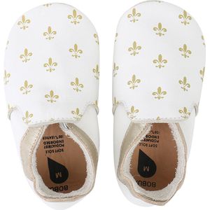 Bobux - Soft Soles - White/gold fleur de lis/gold trims loafer - Babyslofjes - EU 18