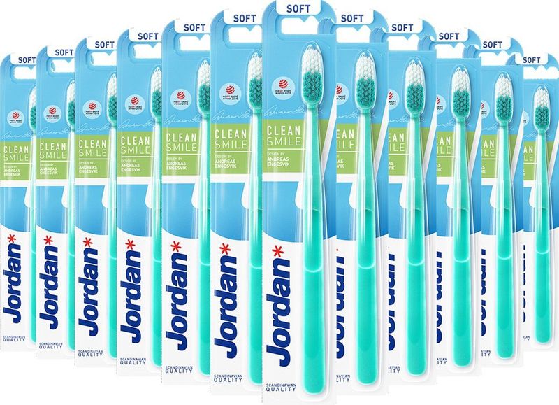 Jordan - Clean Smile - Tandenborstel - Assorti Kleuren - Soft en Medium