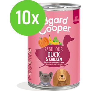 Edgard & Cooper Puppy Eend & Kip - Hondenvoer - 400 gram - 10 blikken