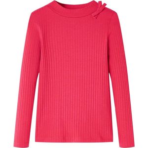 vidaXL - Kindershirt - met - lange - mouwen - 92 - felroze