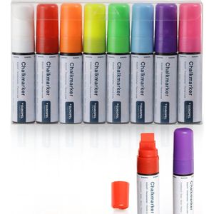 Europel krijtstiften voor krijtbord - 15mm – raamstiften afwasbaar - kleur - 8 stuks