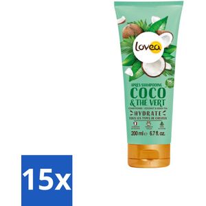 Lovea – Conditioner – Kokos & Groene Thee – Herstellend – 200 ml - Bulkverpakking - 15 stuks
