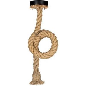 Hanglamp Rope E27 incl. Touw Kabel en Plafondkap Zwart