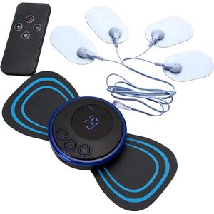 FineMart - Massage Apparaat met Afstandsbediening + 4 Elektroden - Mini EMS Massage - Voor Nek Rug Taille Armen Benen Pijn - EMS - 8 Mode 19 Niveaus - Neuropathie Bloedcirculatie - Tens Apparaat - Draadloos - 152 standen