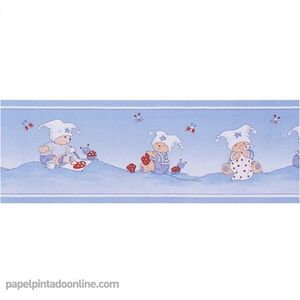 Four Friends - Kinderbehang - Behangrand - Behangpapier - Behang Babykamer - Bedtijd - 0.13 x 5M.