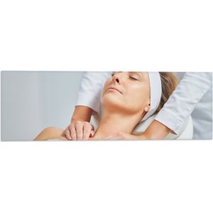 Vlag - Vrouw - Spa - Gezichtsbehandeling - Massage - 60x20 cm Foto op Polyester Vlag