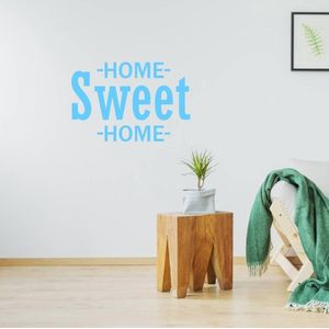 Home Sweet Home Muurtekst - Lichtblauw - 140 x 96 - taal - engelse teksten woonkamer alle