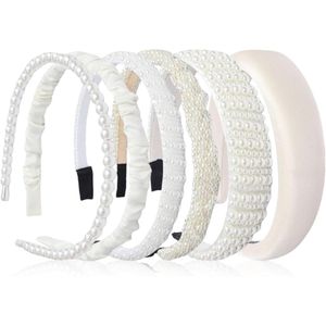 6-delige Haarbandenset met Parelontwerp voor Dames - Zigzag Patroon