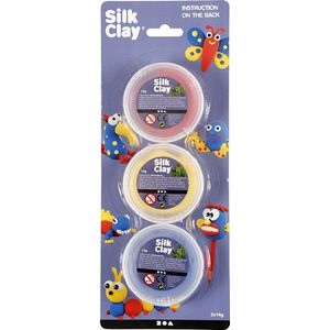 Silk Clay®, blauw, geel, rood, 3x14gr