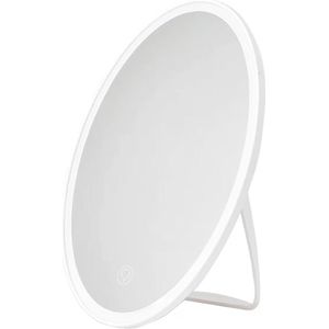 Avide Make Up Spiegel met LED Verlichting Dimbaar - 5W - Oplaadbaar - 50 lumen - Ø23.8cm - Daglicht Wit Licht