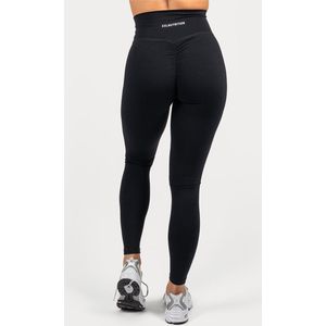 XXL Nutrition - Pulse Legging - Met Scrunch-Bum & High-Waist Sportbroek Dames, Fitness Legging, Yogapants, Sportlegging - Zwart - Maat XS