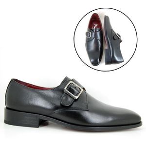 Stravers – Heren Instappers met Gesp Maat 49 Zwart Grote Maten Nette Herenschoenen
