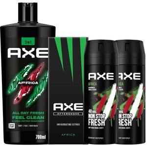Axe Africa 4-delig Voordeelpakket A (2x Deodorant, 1x Aftershave en 1x Douchegel)