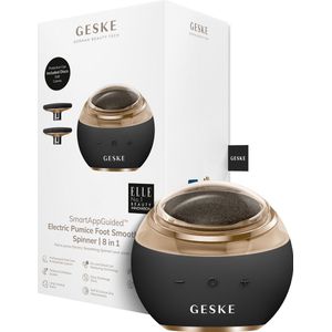 GESKE Electric Pumice Foot Smoothing Spinner | 8 in 1 | Elektrische Voetvijl & Exfoliator met Zachte & Grove Opzetstukken | Langdurige Puimsteen | Voor Zachte Voeten & Pedicure