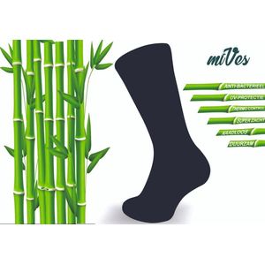 3 x Mives Hoogwaardig Bamboe Duurzaam Unisex |Naadloos Bamboe| 84% Bamboe| 3 paar | ZWART | Maat 41-46