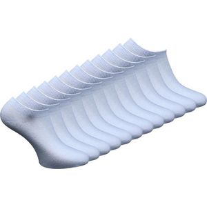 12 paar Bonanza sneakersokken - Basic - Naadloos - Wit - Maat 35-38