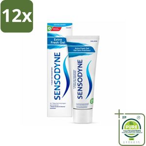 Sensodyne - Tandpasta - Extra Fresh Gel - Verfrissend - 75 ml - Voordeelverpakking - 12 stuks - Tandpasta gevoelige tanden - Sensodyne