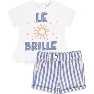 Tweedelige kledingset, blauw-wit T-shirt en broek - Tom & Kiddy / 74 cm