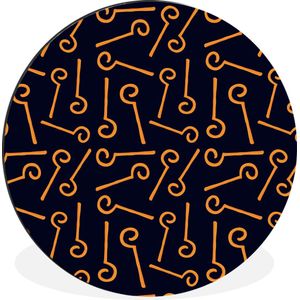 WallCircle - Wandcirkel - Muurcirkel - Sint - Sinterklaas - Staf - Kinderen - Jongens - Meisjes - Kids - Aluminium - Dibond - ⌀ 30 cm - Binnen en Buiten