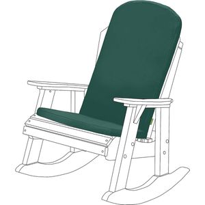 Premium Adirondack-stoel zitkussen | banden om vast te binden | gevuld met polyester | waterafstotende overtrek met ritssluiting | zacht, duurzaam en comfortabel (groen)