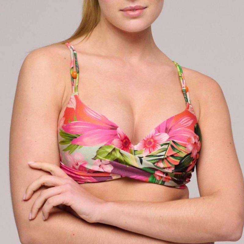 Marie Jo Swim Norma Jeanne Voorgevormde Plunge Bikini Top 1008016 Tropical Sun - maat EU 75E / FR 90E