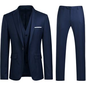 Allthemen Heren Slim Fit 3-delige Moderne Pakken - Herenpak Voor Zakelijke Bruiloften - XS