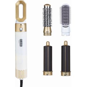5-in-1 Haarstyler - Krultang, Multistyler, Hairwrap, Krulborstel, Stijlborstel - Met Opzetstukken - Voor Glad, Krullend en Golvend Haar